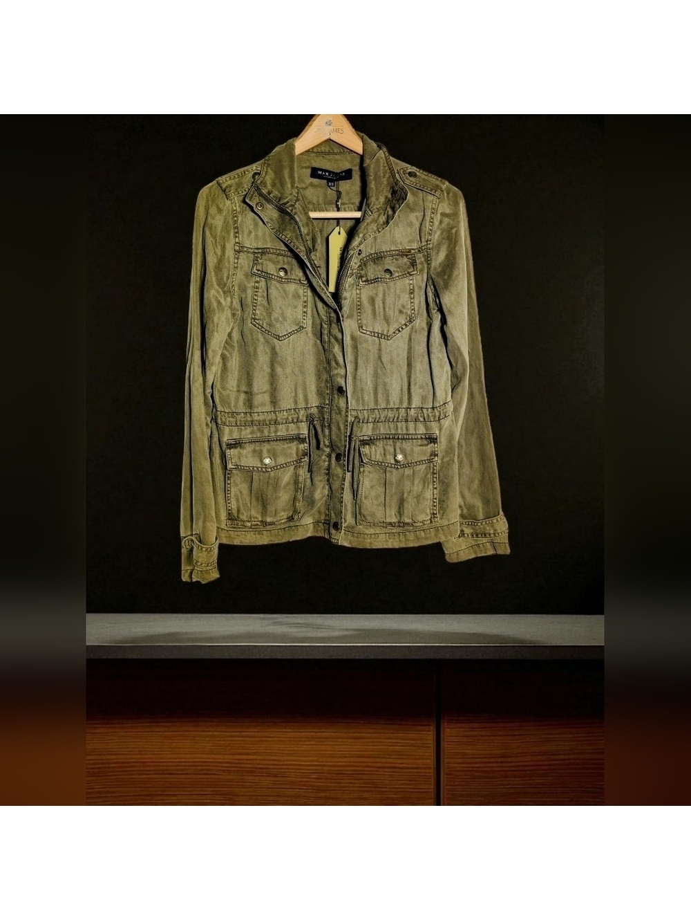 Max Jeans XS Green Khaki Military Field Utility Jacket NWT